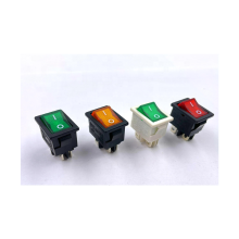 JEC JS-626PAL-Q-GB-3H  4pins square green red black  rocker switch  on off 10A 125V